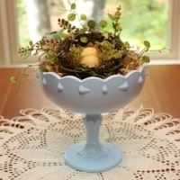 Milk Glass Bowl Update with Spray Paint