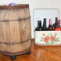 Vintage Barrel Used for Dog Food Storage