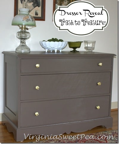 Trash to Treasure Dresser Reveal by virginiasweetpea.com