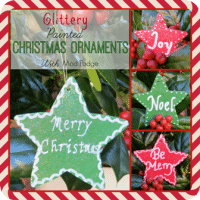 Gittery Painted Christmas Ornaments with Mod Podge by virginiasweetpea
