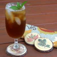 DIY Wood Slice Coasters with Fall Transfers