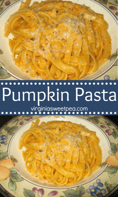 Pumpkin Pasta - Pasta coated in a sauce flavored with pumpkin, gouda, and parmesan is a savory and delicious meal.  #pasta #pumpkin #pastarecipe #pumpkinpasta #meatlessmeal #meatlessrecipe