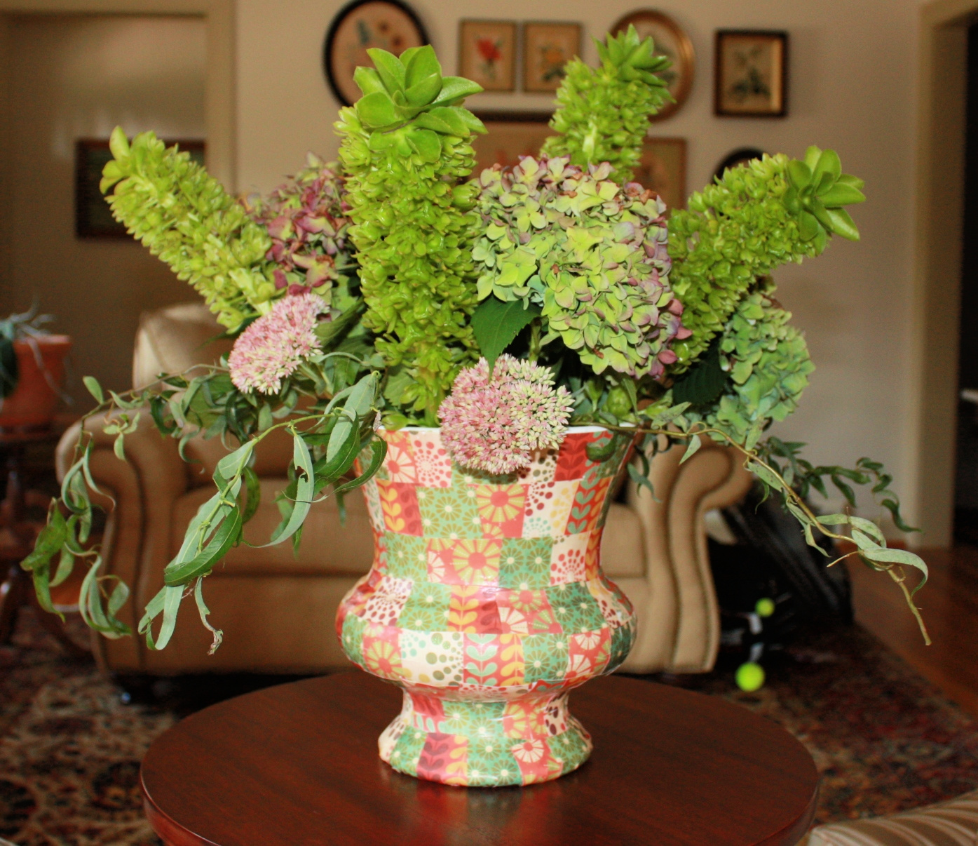 Mod Podged Vase for Fall