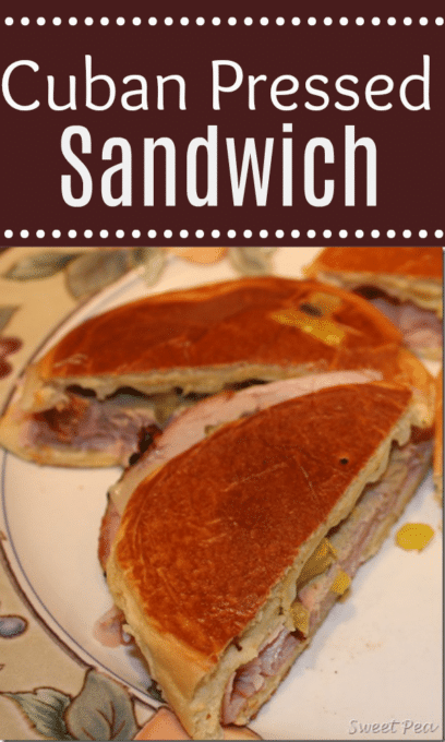 Cuban Pressed Sandwich - Roast pork, ham, and swiss layered with banana peppers, mayo, and mustard grilled make a mouth watering and delicious sandwich. virginiasweetpea.com