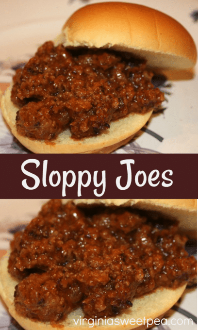 Sloppy Joes - Hamburger in a sweet and flavorful sauce is so good served on a bun as a sandwich. Sloppy Joes make an easy weeknight meal. virginiasweetpea.com