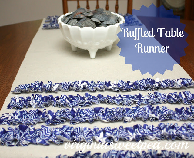 Ruffled Table Runner and Centerpiece for Summer