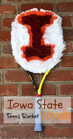 Iowa State Tennis Racket Wreath