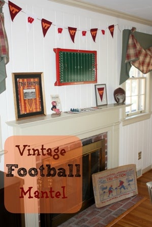 Vintage Inspired Football Theme Mantel