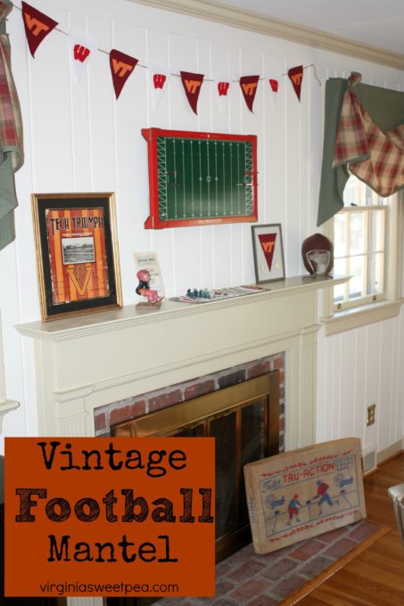 Vintage Football Themed Mantel