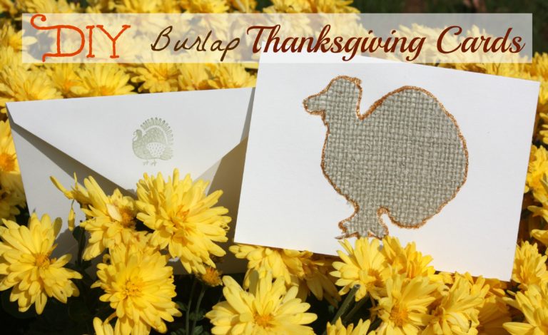 DIY Burlap Thanksgiving Cards