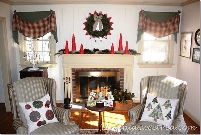 2012 Living Room with Embelleshed Drop Cloth Pillows