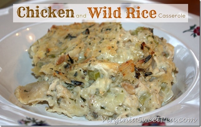 Chicken and Wild Rice Casserole  #chicken #chickencasserole