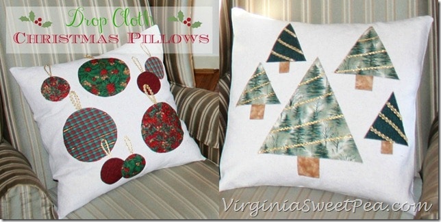 Drop Cloth Christmas Pillows by Sweet Pea