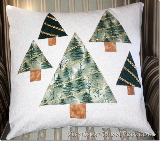 Drop Cloth Tree Christmas Pillow by Sweet Pea