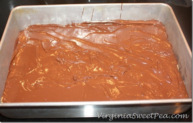 Melted Chocolate over PB Mixture