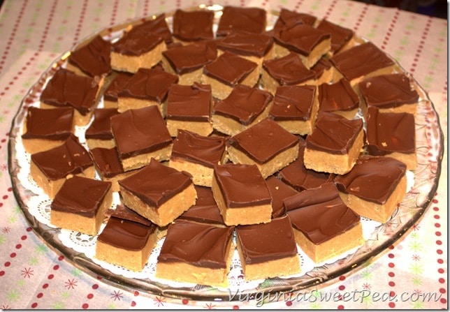 Peanut Butter Bars on Platter