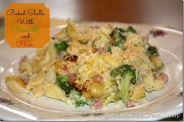 Baked Shells with Broccoli and Ham by Sweet Pea