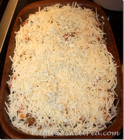 Buffalo Wing Style Lasagna before baking