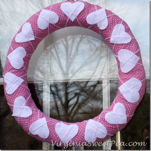 Cross Your Heart Pink Wreath by Virginia Sweet Pea