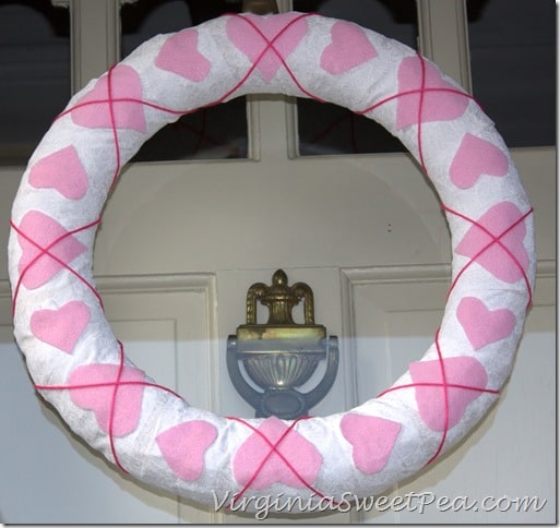 Cross Your Heart White and Pink Wreath