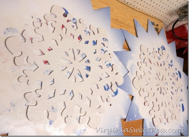 Painting and Glittering Snowflakes