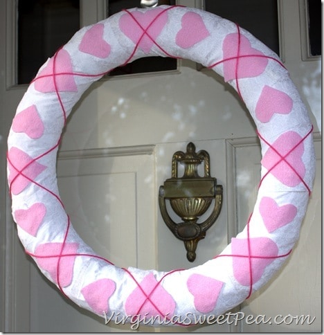 White and Pink Cross Your Heart Wreath