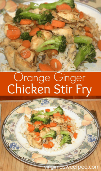 Orange Ginger Chicken Stir Fry - This tasty meal is quick and easy to prepare with a great Asian inspired taste. virginiasweetpea.com