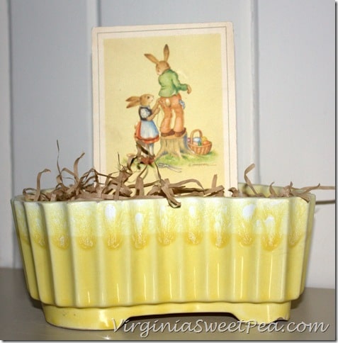 German Easter Card in Vintage Pot