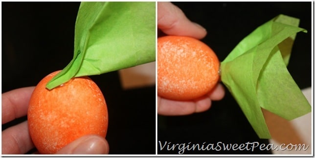 How to Make a Tissue Paper Carrot Top for an Easter Egg