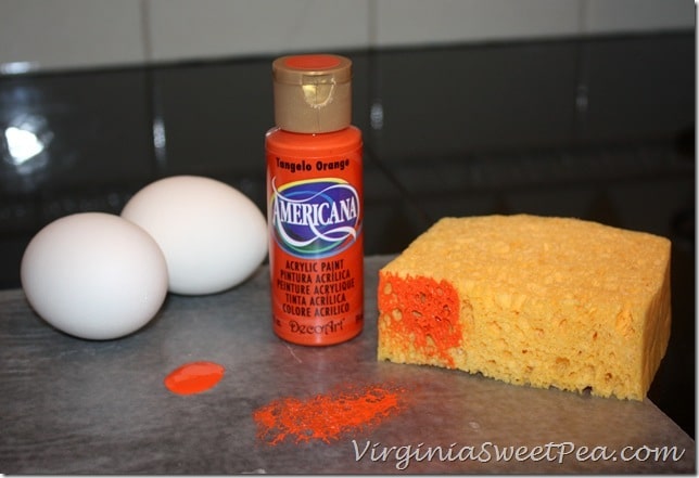 Making Carrot Eggs by Sponging Paint