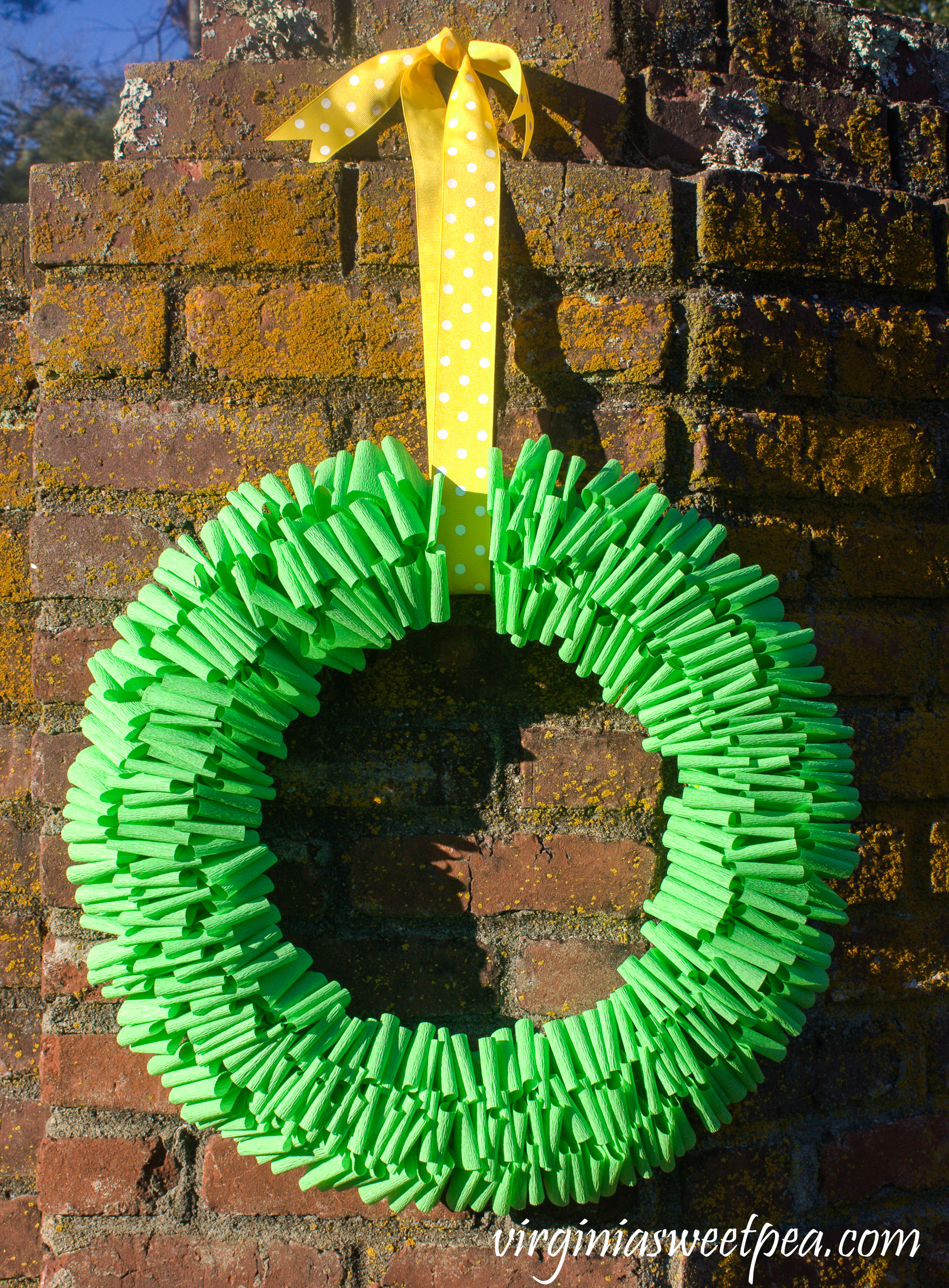 Learn how to make a spring wreath using crepe paper