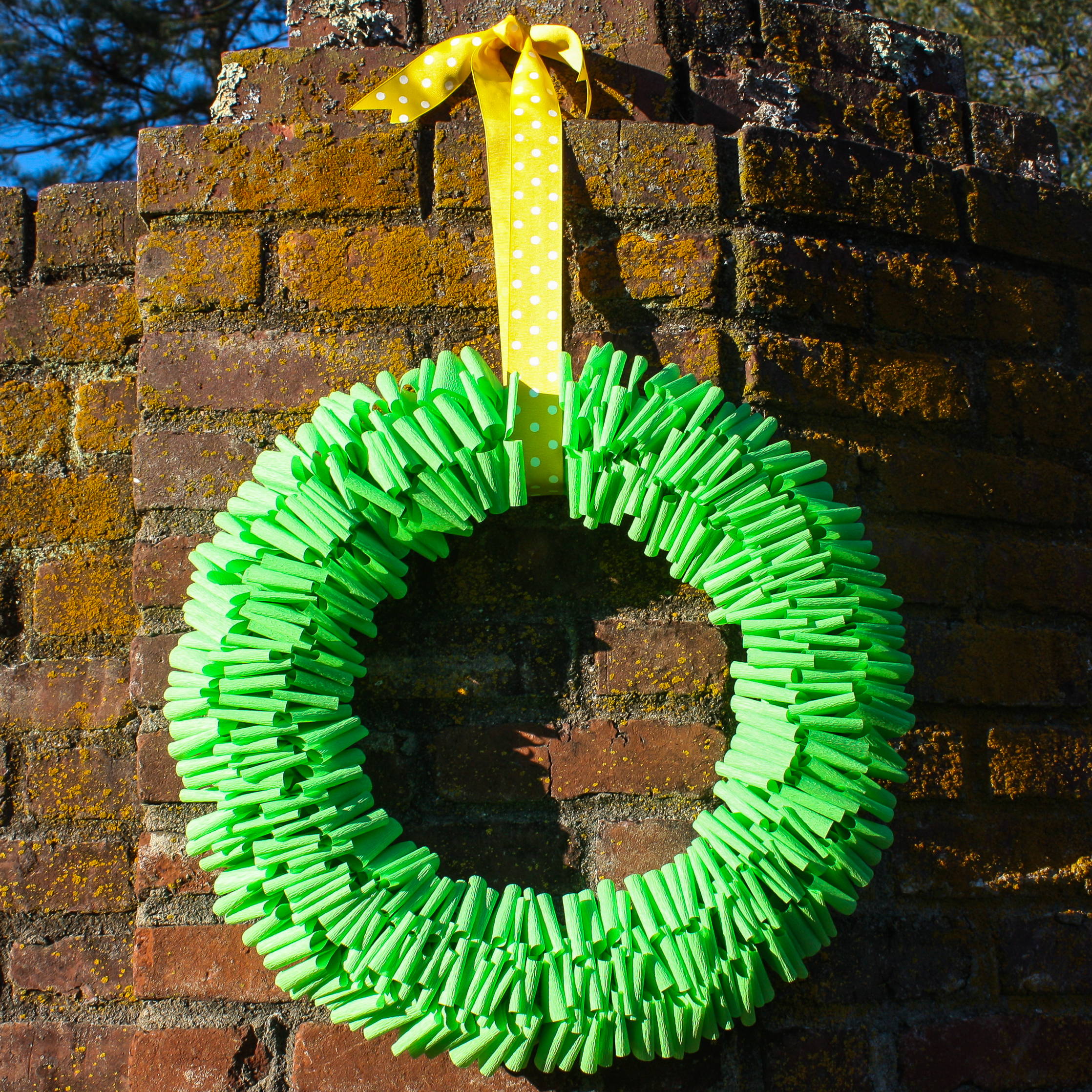 Crepe Paper Wreath for Spring