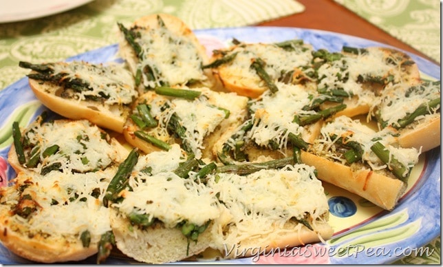 Ecce Panis Pesto Asparagus Topped Bread