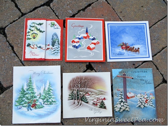 Vintage Christmas Cards from Dumpster Dive
