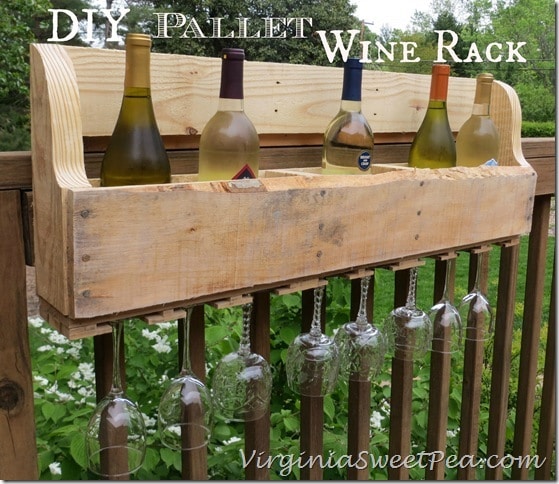 DIY Pallet Wine Rack by virginiasweetpea.com