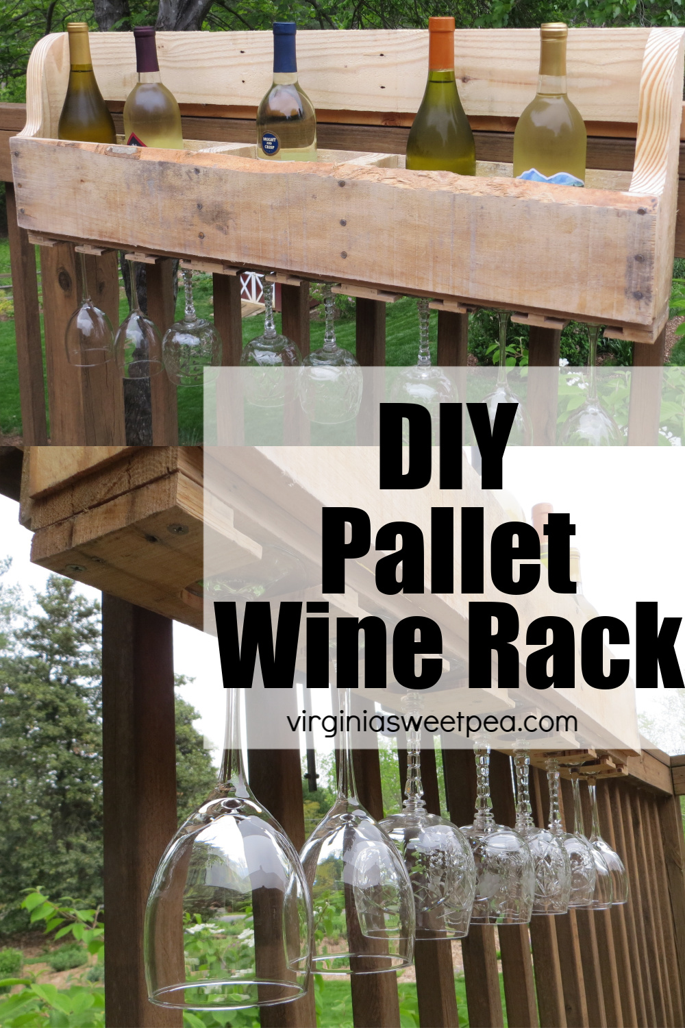 Wine rack made from a pallet