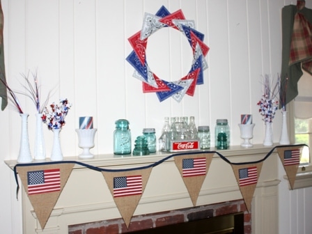 Patriotic 4th of July Mantel