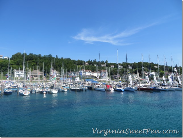 Boats in Mackinac from Ferry Ride