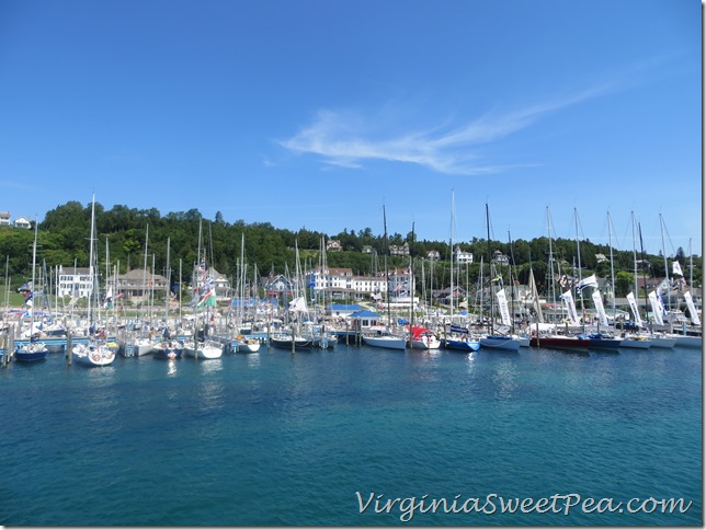 Boats in Mackinac from Ferry Ride