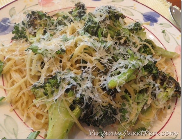 Garlicy Broccoli and Angel Hair Inspired by All You Magazine