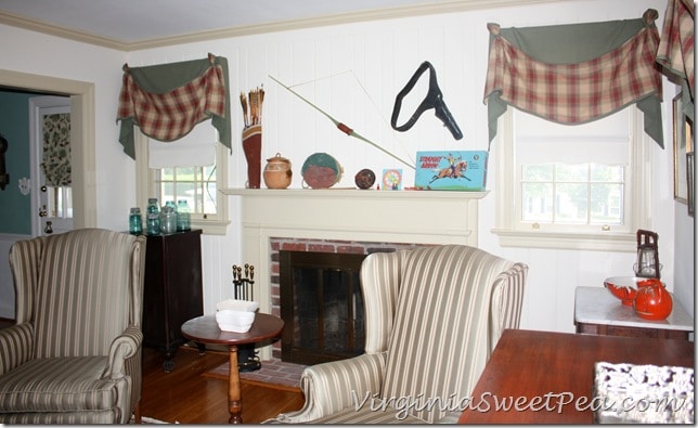 Vintage Cowboy and Indian Mantel - Right Side View