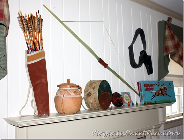 Vintage Cowboy and Indian Mantel