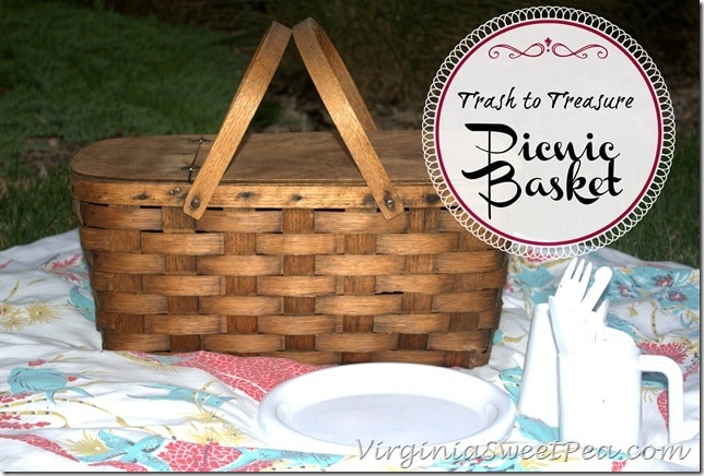 Trash to Treasure Picnic Basket by virginiasweetpea.com