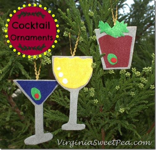 Cocktail Christmas Ornaments by virginiasweetpea.com