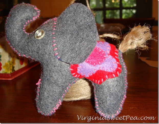 Felt Elephant Ornament