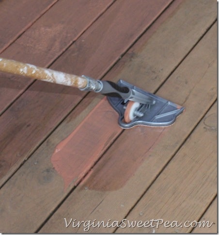 Deck Pro Stain Applicator in use