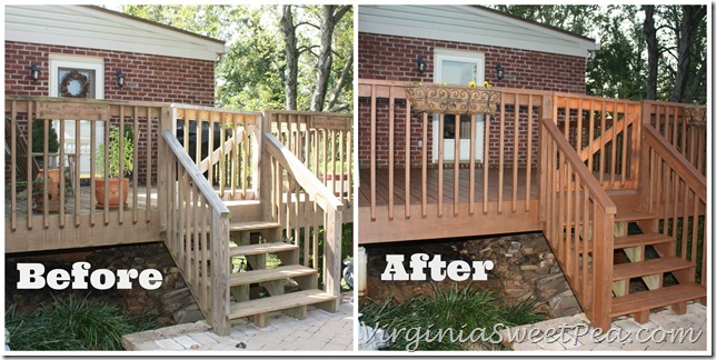 Deck Stain Before and After