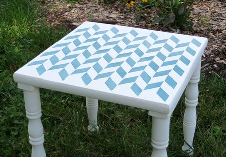 Stenciled Side Table