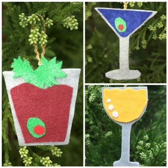Cocktail Christmas Ornaments
