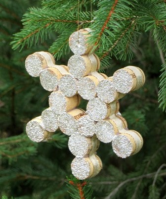 Snowflake Wine Cork Ornament